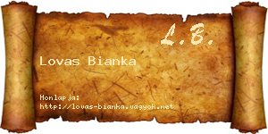 Lovas Bianka névjegykártya