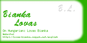 bianka lovas business card